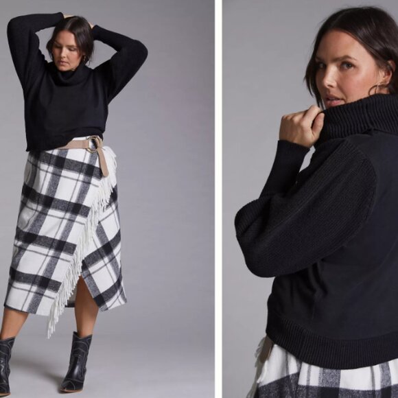 NWT Anthropologie Dolan Left Coast Cowl Neck Pullover Size 3X Black Gift - Picture 7 of 11